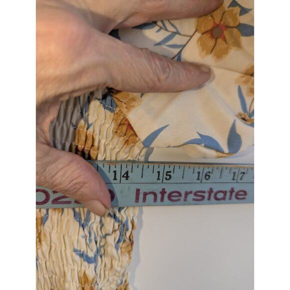 Leasty Curve Women's Dress 1XL Smocked Bodice Floral Cottage Core Knee to Midi - Picture 4 of 4